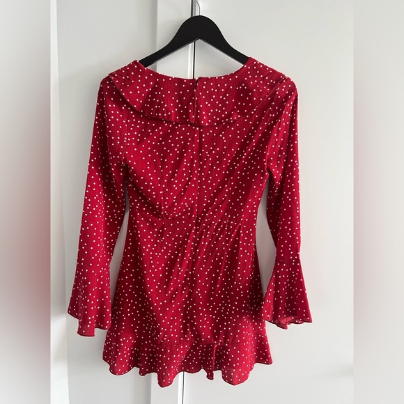 Women’s Red and White Polka Dot Dress - Picture 2 of 3